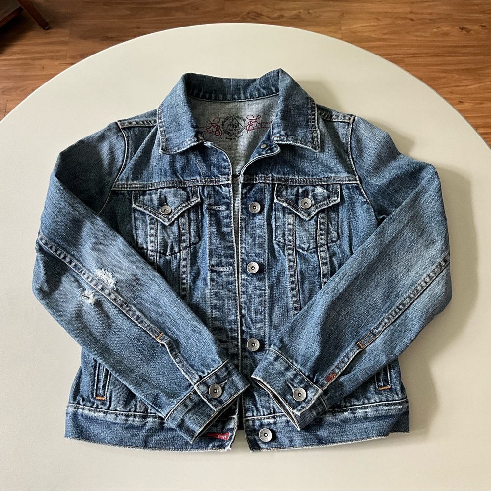 Vintage Gap Distressed Denim Jacket Size XS